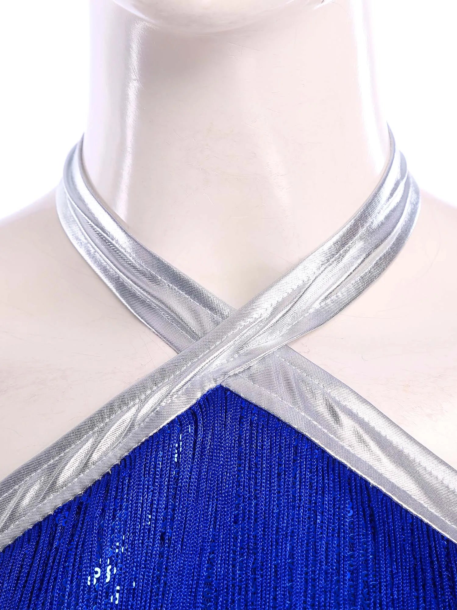 Womens 70s Disco Party Jumpsuit Halter Shiny Sequins Tassel Flared Pants Latin Jazz Dance Rompers Rave Festival Prom Clubwear