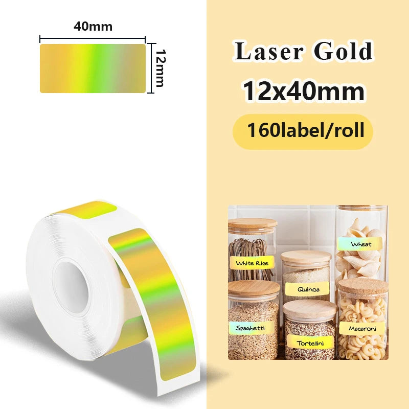 1Roll P12 P15 Thermal Label Sticker 12mm*40mm tape Compatible D30 Q30 Marklife P11 P50 L12 DELI Q2 Labeller