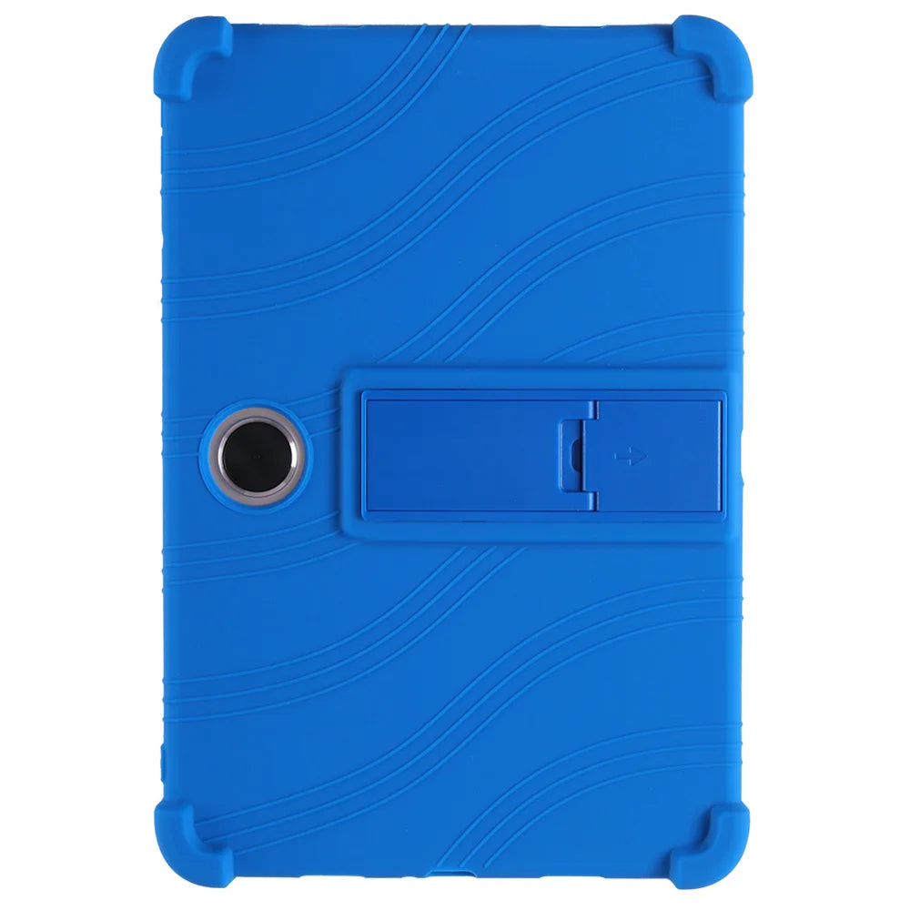 For Oppo Pad SE / OnePlus Pad Lite Silicone Case with Kickstand Rugged Protective Cover - Dark Blue