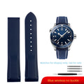 20mm 21mm 22mm Curved End Silicone Rubber Strap for Omega Seamaster 300/600 Planet Ocean 600 Folding Buckle Watchband Bracelet