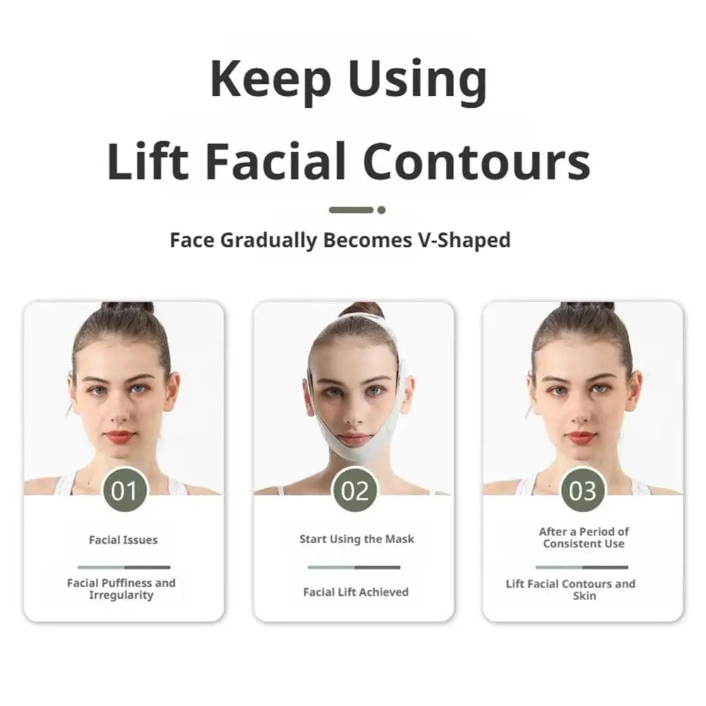 Full Face Shaping V Face Contour Lifting Facial Artifact Firm Nasolabial Folds Double Chin Improve Sleep Polyester Mask Bandage
