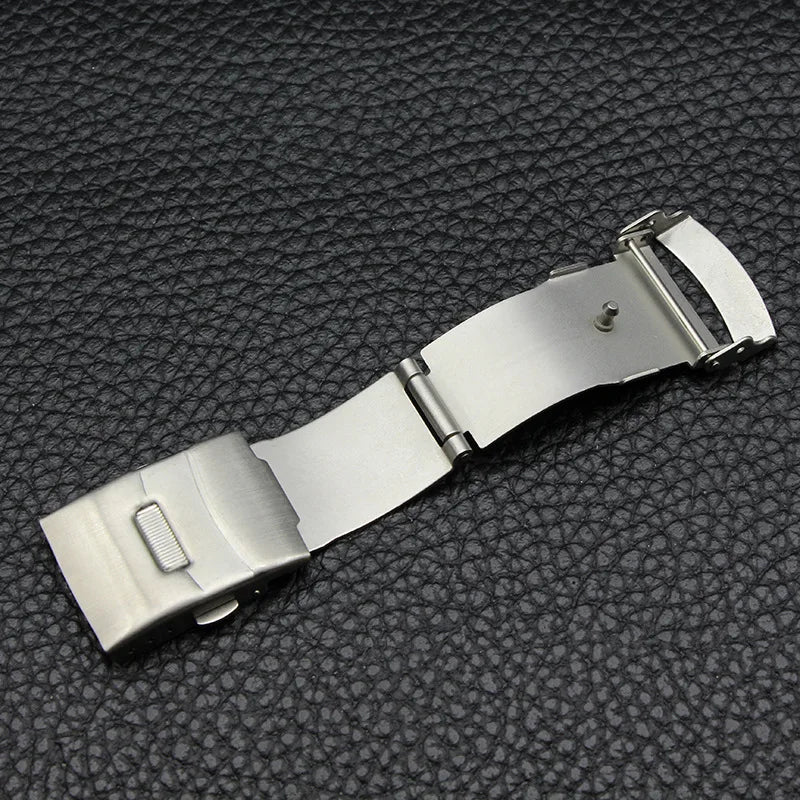 16mm 18mm 20mm 22mm Stainless Steel Watchband Clasp Folding Buckle Double Press Silver Black Gold Watch Repair Accessories