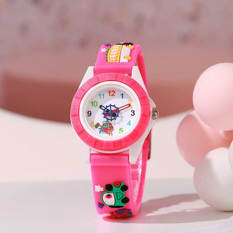 Fashion Fun Cartoon Car Children Watches Cartoon Watches Silicone Quartz Wristwatch Birthday Gift Kid Girl Boy Watch Kids' Watch