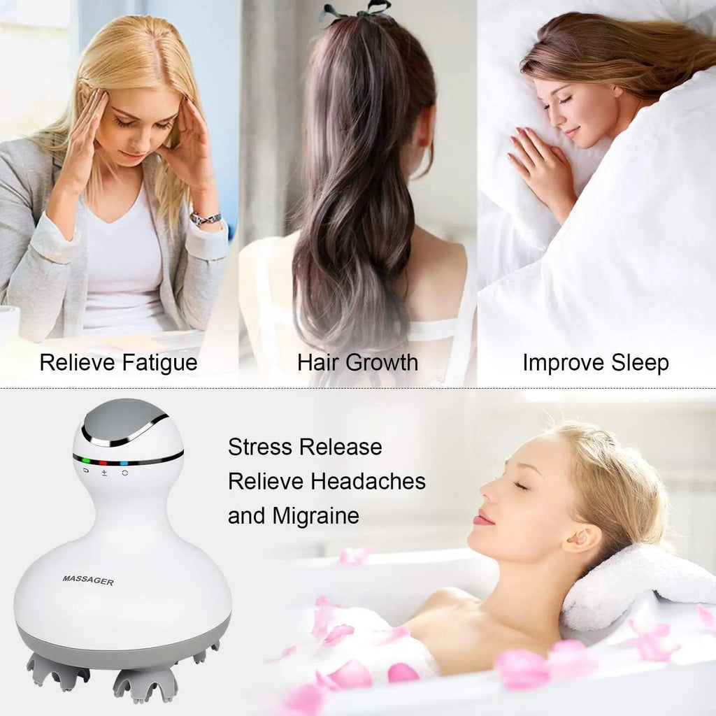 Electric Hair Scalp Massager Handheld Portable Head Scratcher Massager for Hair Growth,Deep Clean&Stress Relax,Gifts for Family