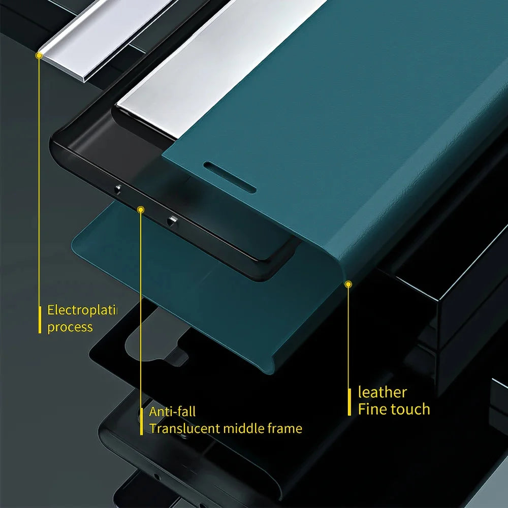 Kickstand Flip Case For Xiaomi Redmi Note 13 14 12 11 11S 10 10S 9 Pro Plus 5G Shockproof Plating Leather Phone Cover Carcasa