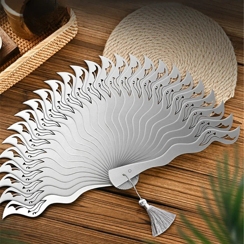 All-metal Fan Kung Fu Flying Feather Blade Stainless Steel Fitness Martial Arts Steel Folding Fan