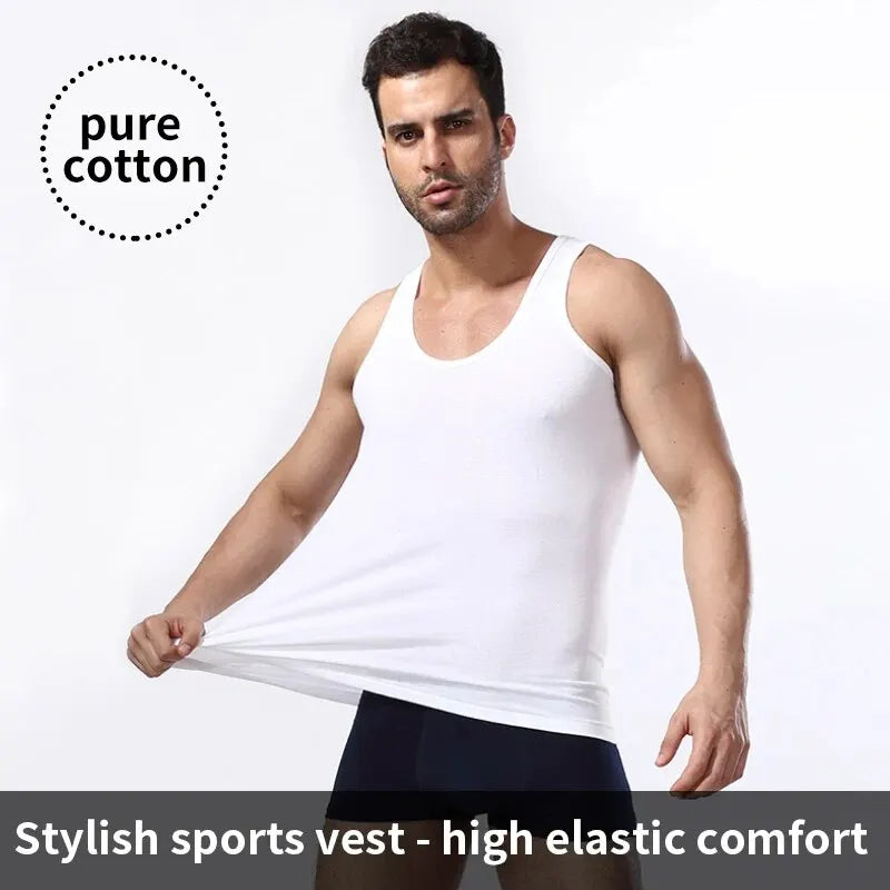 3 Pieces Men's Tank Top MEN'S Cotton Wear Summer Base Sleeveless Cotton Old Man Undershirt Hurdling Exercise Fitness