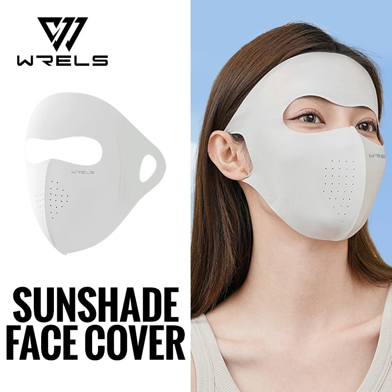 WRELS UV Protection Mask  Ice Silk Sunscreen Mask Breathable Lightweight Cycling Face Mask Anti-UV 400 Facemask For Men Women