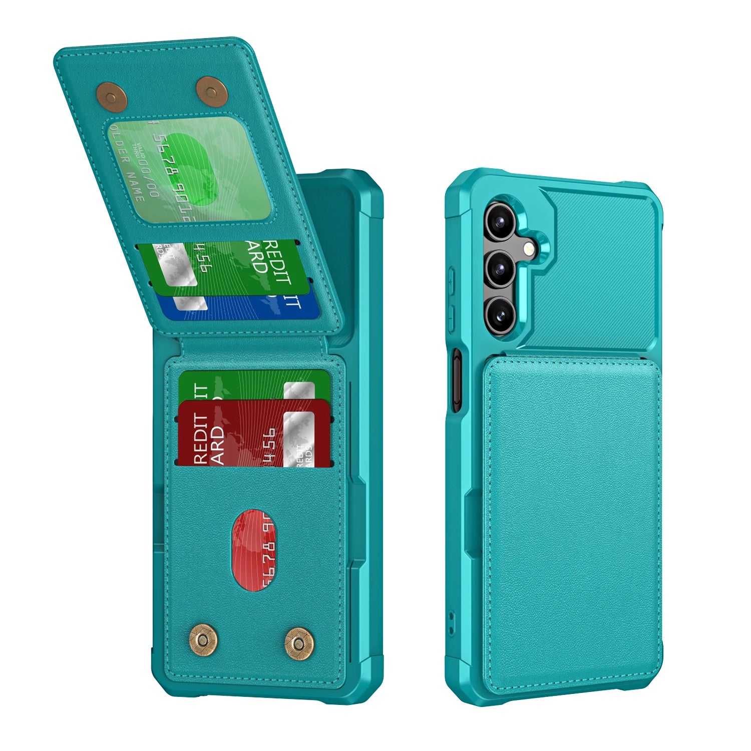 Vertical Cards Solt Wallet Leather Case For Samsung Galaxy S25 Ultra S24 FE S23 Plus S22 A16 A55 A35 A15 A25 A54 Anti Fall Cover