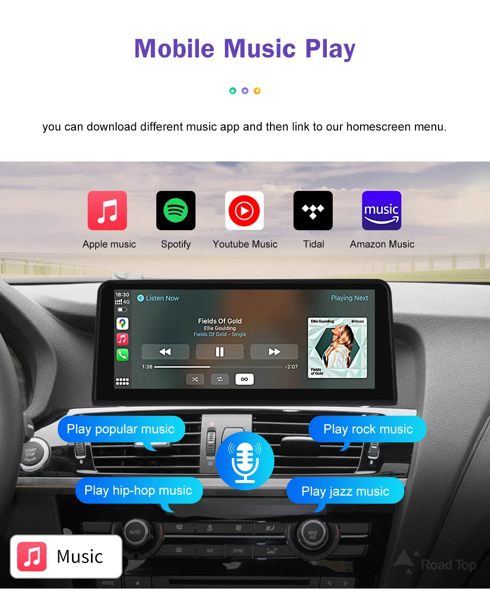 1920*720 Multimedia Touch Screen Wireless Carplay For BMW X3 F25 X4 F26 2014-2016 CIC NBT System Android Auto NBT System