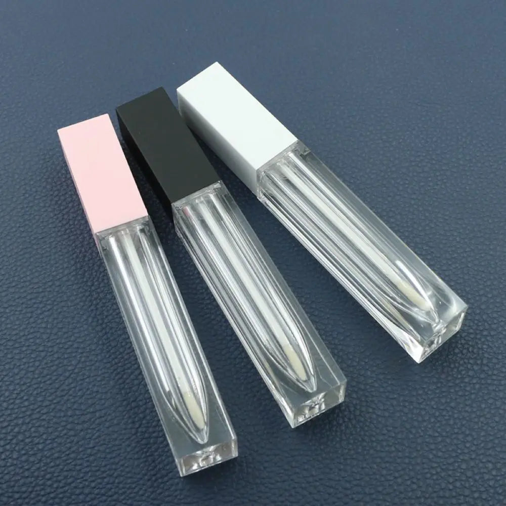 7ml Square Lip Gloss Tubes Liquid Lipstick Bottle White Black Pink Cap Empty Refillable Cosmetic Packing Container