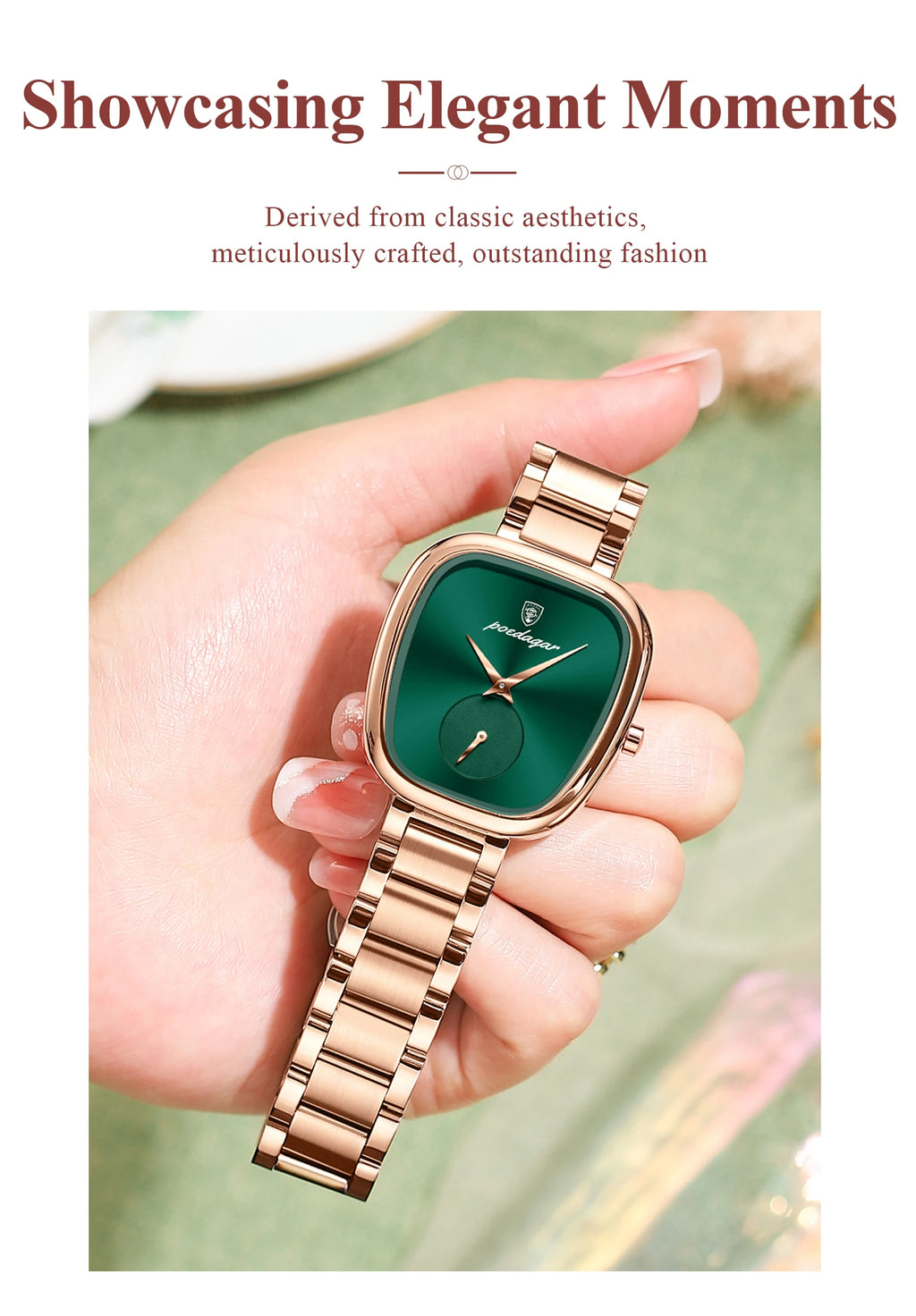 POEDAGAR Unique Elegant Ladies Watch Stainless Steel Waterproof Quartz Watches For Women High Quality Woman’s Stylish Wristwatch
