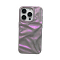 Fashion Dazzling Purple Glossy Wrinkled Texture Case For iPhone 16 Pro Max 17 15 14 Plus 13 12 11 Soft Phone Back Cover Shell