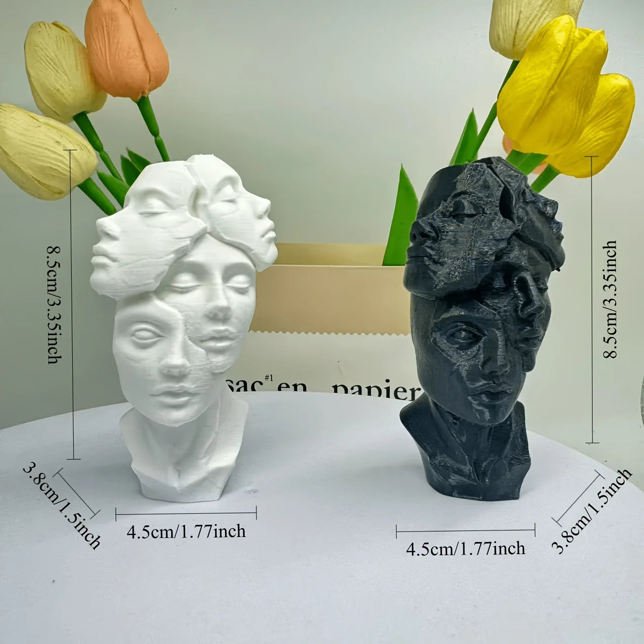 3D Print Elegant Multi-faceted Facial Decoration, Simple Abstract Design, Home Decoration Head Decoration