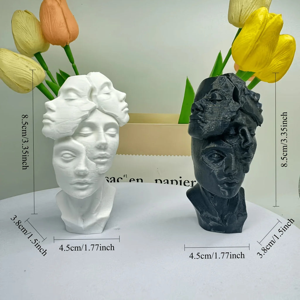 3D Print Elegant Multi-faceted Facial Decoration, Simple Abstract Design, Home Decoration Head Decoration