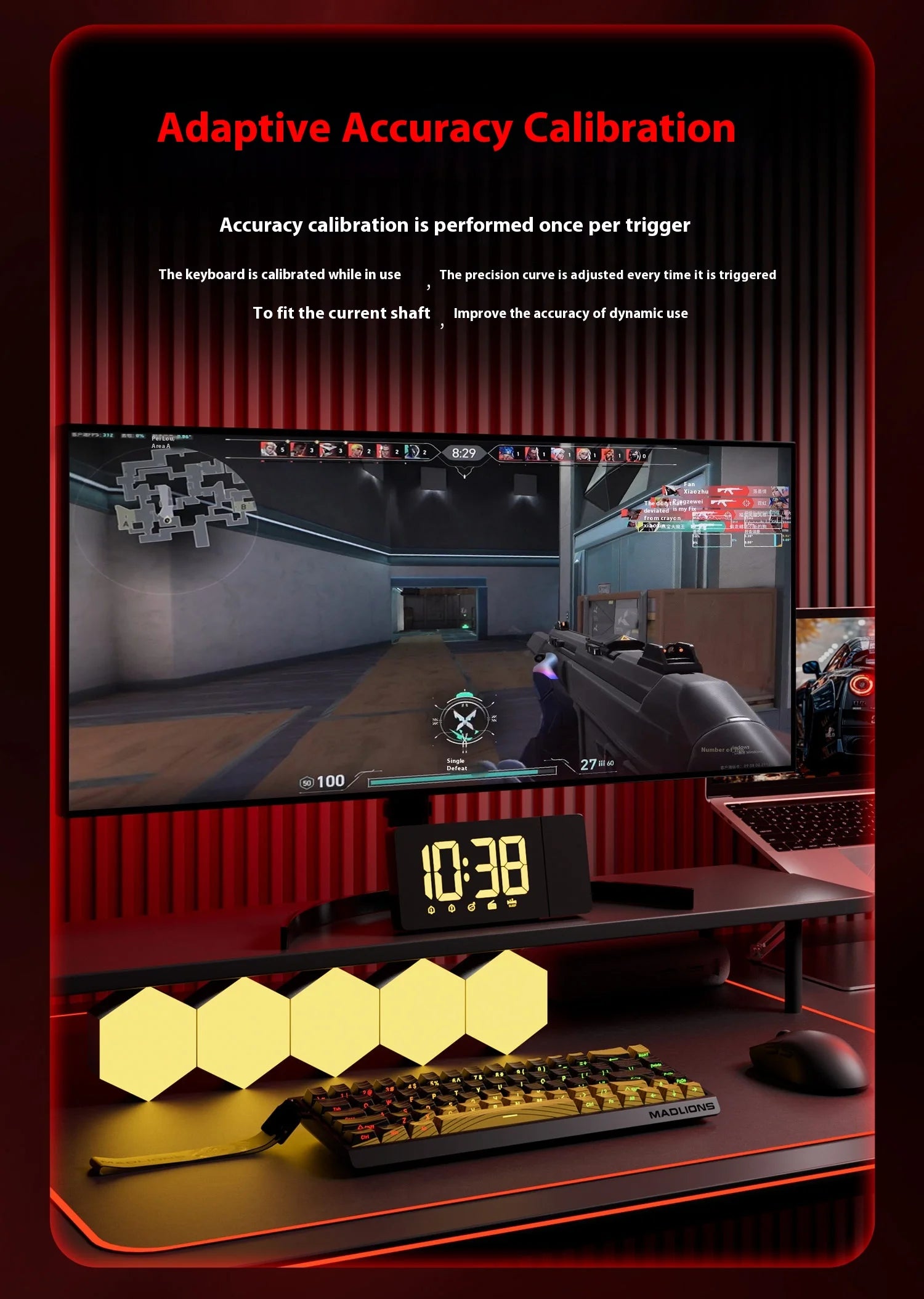 MADLIONS MAD60HE MAD68HE Magnetic Switch Keyboard Wired Mechanical Keyboard 8000Hz 0.01mmRT Valorant Gaming Keyboard Custom
