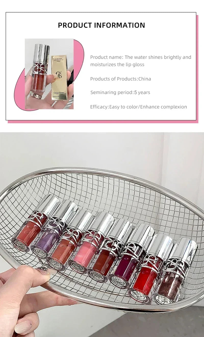 Transparent Moisturizing Lip Gloss Hydrating Drying Lips Mirror Lipstick Makeup Crystal Lip Oil Mirror Lip Glaze Tinted Plumper