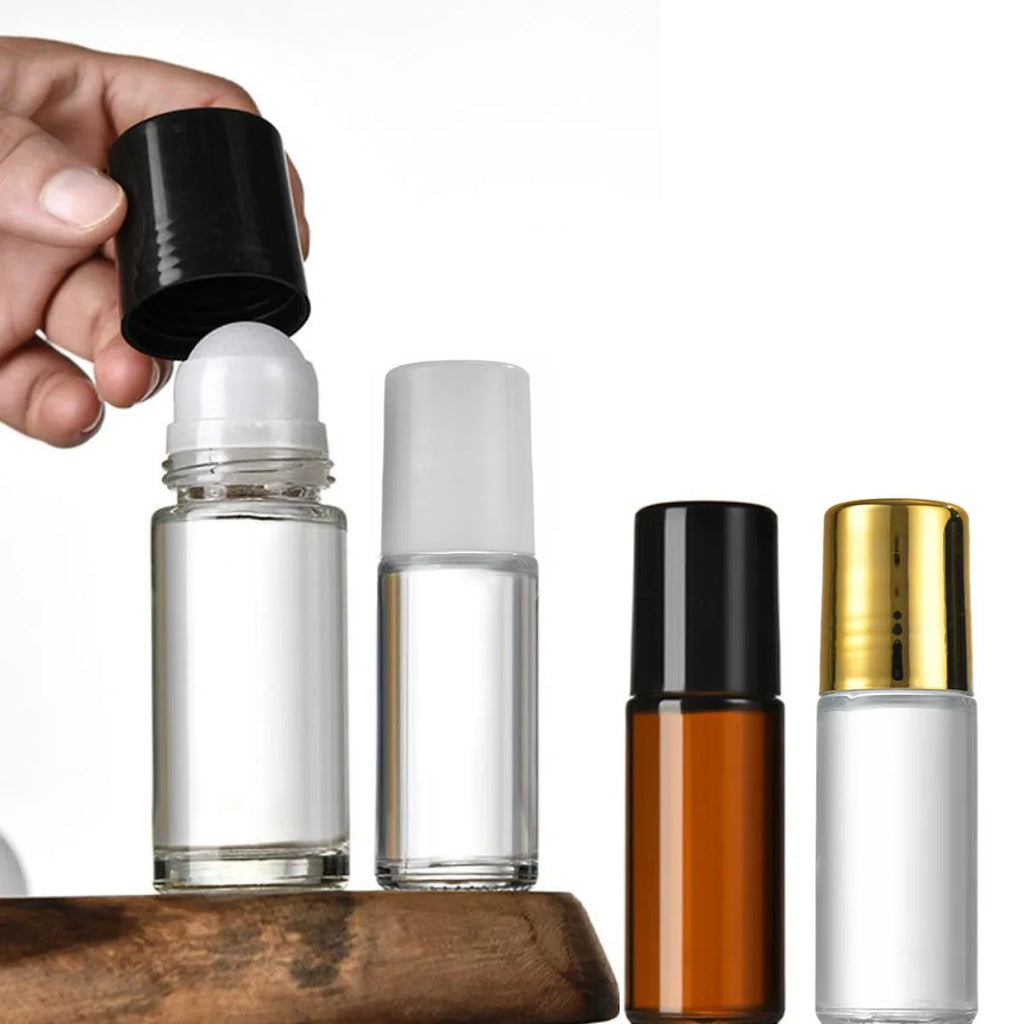 3 Packs Glass Roll On Bottles Deodorant Container Travel DIY Deodorant Bottles Balm Lotion Sunscreen 30ml 50ml