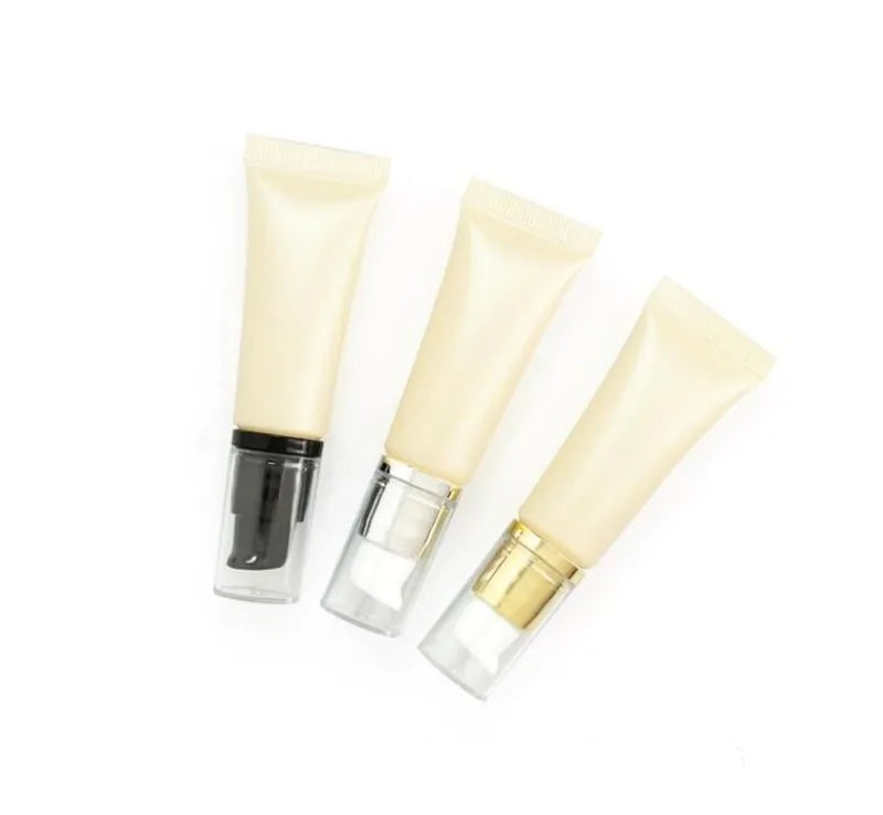 Wholesale New 10/15ml Cosmetic Soft Tubes Pearly Beige Lipstick Bottle Eye Cream Sample Tube Eye Massage Bottle Roll on Bottle