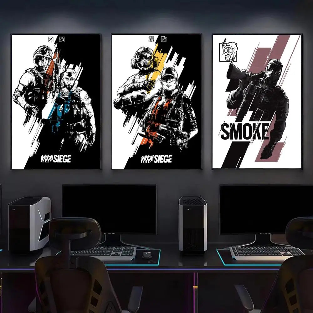 Game R-Rainbow Six Siege Poster Modern Aesthetic Canvas Wall Art Poster Cool Room Stuff Bedroom Decor