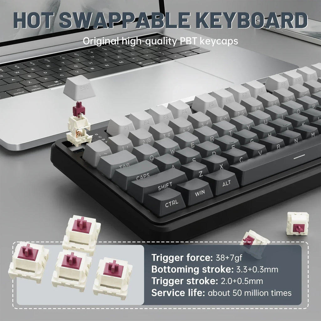 Attack Shark X98PRO 3-Mode RGB Bluetooth Wireless Mechanical Keyboard Full Key Hot-Swappable TFT Color Display Rotary Keyboard