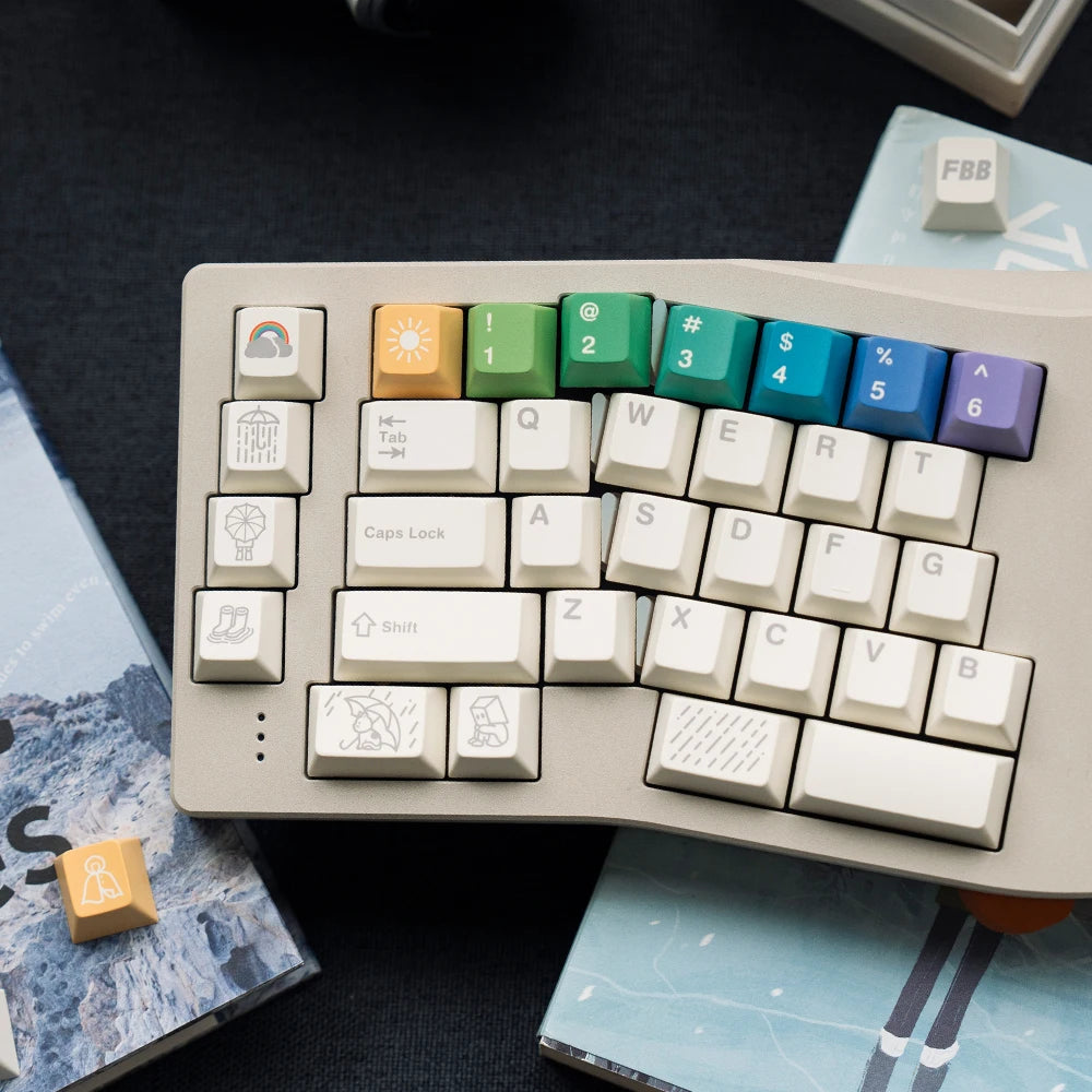 FBB Keycaps After The Rain 179keys PBT Dye-Sub Custom Cherry Profile For Mx Cherry Switch Gaming Mechanical Keyboard 68 75% DIY