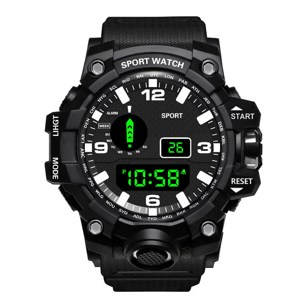 Sports Watch Men's LED Digital Watches Multifunction Military Clock Big Dial Waterproof Fitness Electronic Watch For Man