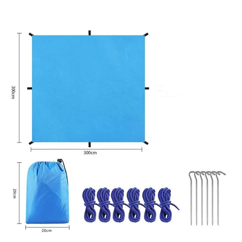 3x3 3x4 3x5m Camping Canopy Outdoor Sunscreen Awning Portable Waterproof Tarp Multifunctional Shelter