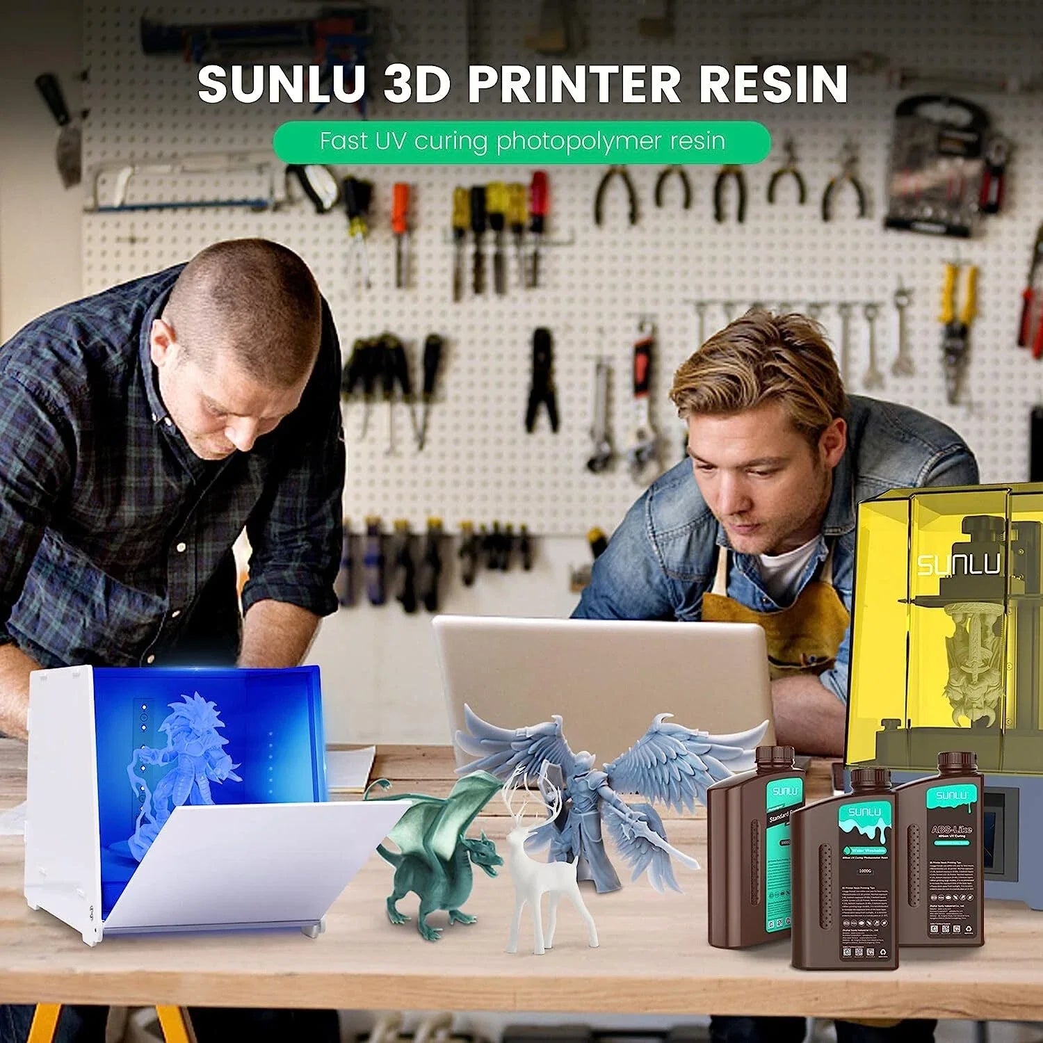 SUNLU Standard Photosensitive Resin for 3D Printing - Low Odor,High Precision,Easy to Use,Great for Beginners,Cost-Effective