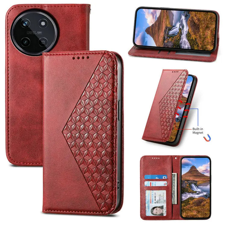 For Realme 15 12 13 14 Pro Plus 5G Book Case Magnet Leather Texture Wallet Funda Realme15 Phone Realmi 14 Pro+ 14X Flip Cover