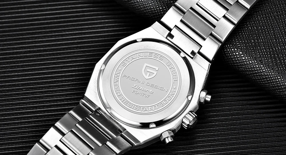 PAGANI DESIGN New VK63 Men'S Quartz Watch 40mm Sapphire Stainless Steel Waterproof 20bar Luminous C3 Sports Chronograph