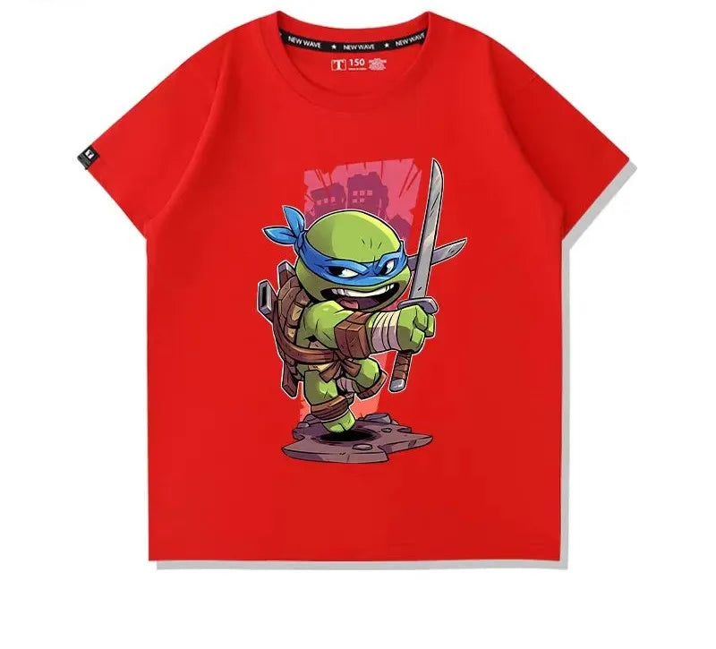 Nick - New Model - Ninja Turtles Cartoon Print Children's Fashion Cute Soft Comfortable Boys' and Girls' T-Shirt