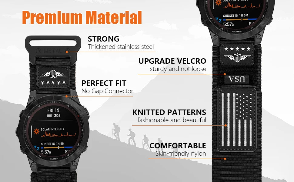 26mm 20mm 22mm Straps for Garmin Fenix 8 7X 7 Pro Fenix 6X 6 5X 5Plus Tactix 7 Quick Fit correa bracelet Fenix 8 band 47mm 51mm