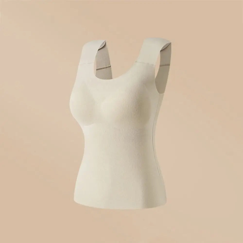 U-neck Right-angle Shoulder Vest Seamless Invisible Thermal Underwear Winter Autumn Sleeveless Underwear for Women
