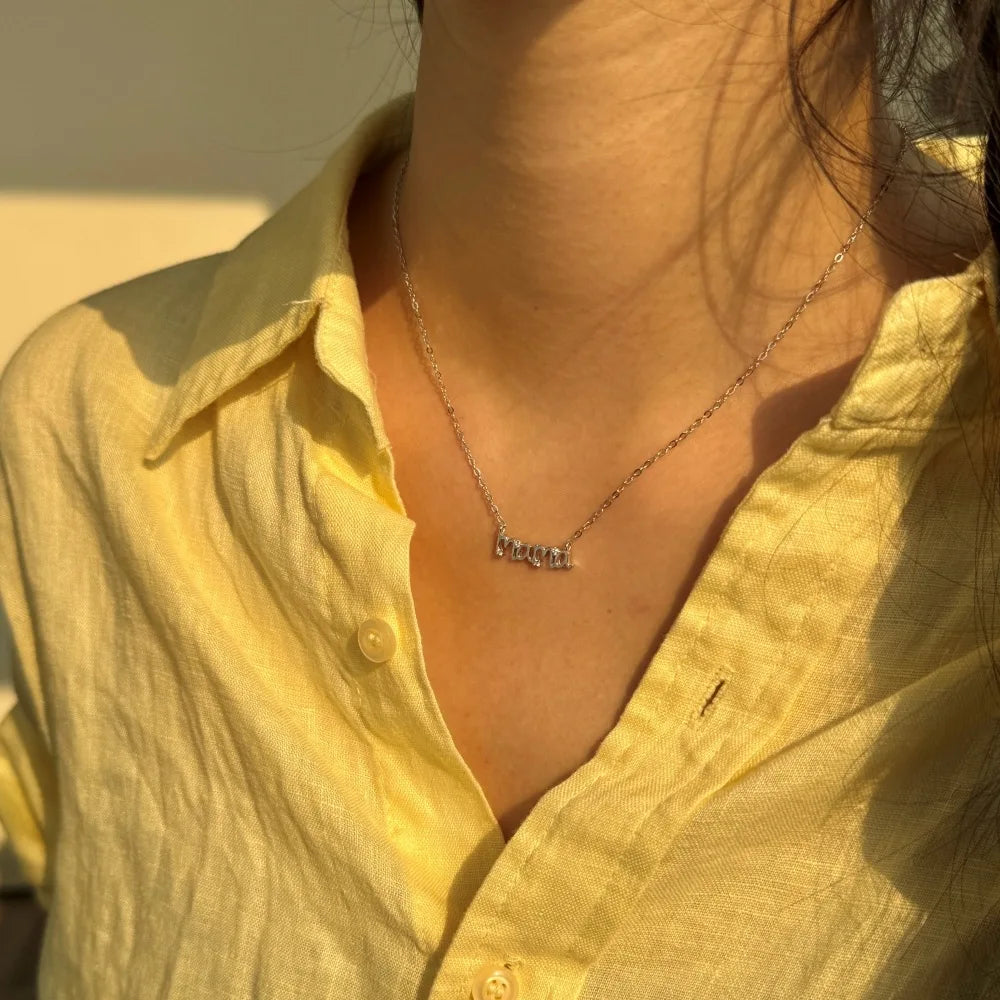 LinkerLove S925 Sterling Silver Mama Letter Pendant Necklace for Women 18K Gold Plated Mothers Day Party Trendy Jewelry Gifts