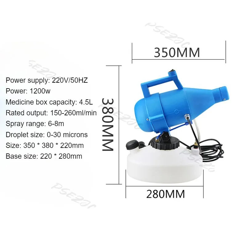 4.5L Portable Handheld Electric ULV Sprayer Ultra-Low Capacity Cold Fogger Mosquito Killer for Home Garden Yard