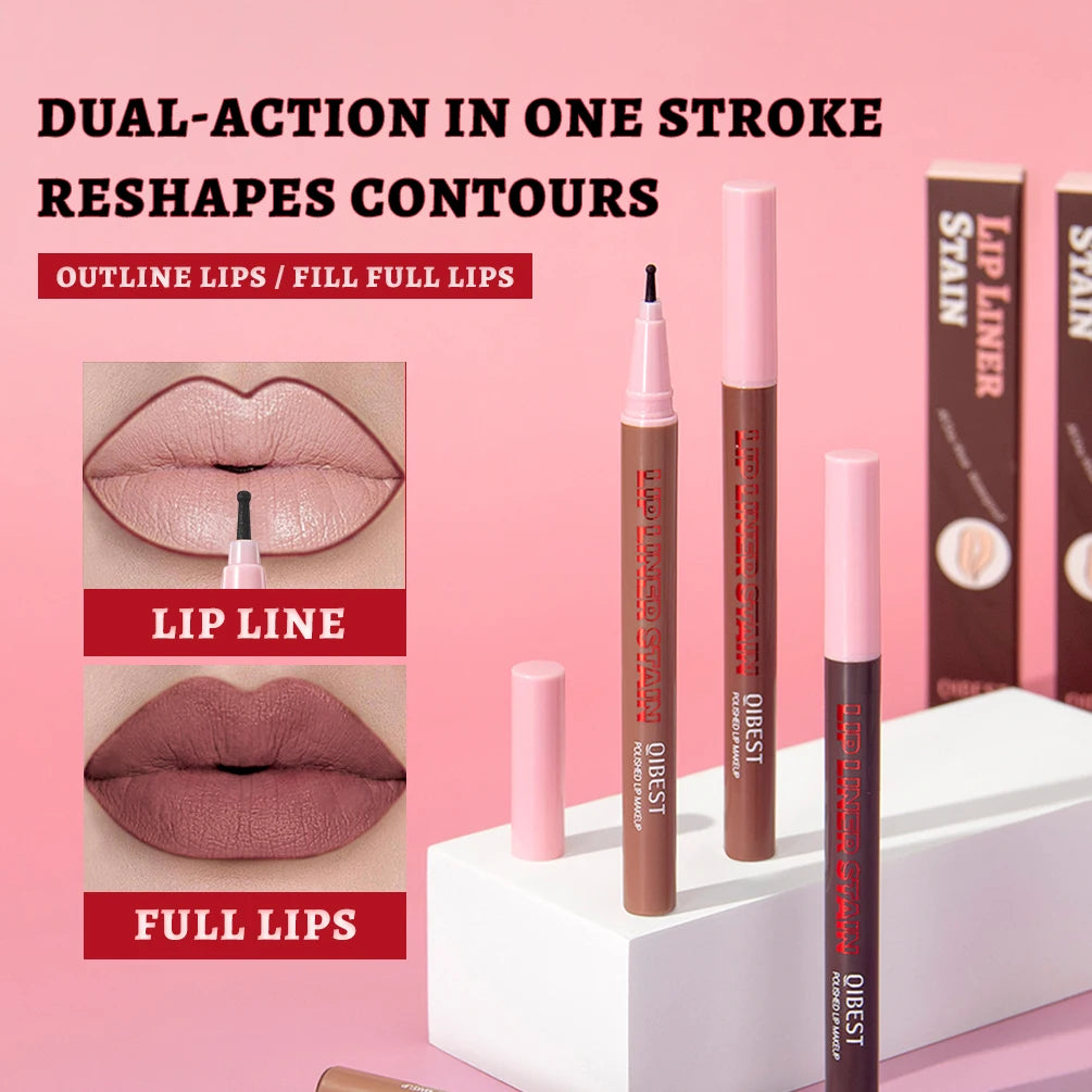 Matte Liquid Lip Liner Pen Sponge Tip Dyeing Lip Gloss Waterproof Long Lasting Lipstick Pencil Sexy Lips Contour Makeup Cosmetic