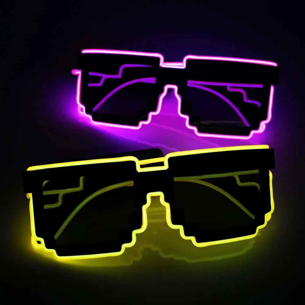 Party Props Party Supplies Halloween Eyeglass Led Light up Glasses Glowing Sunglasses Mosaic Glasses LED Luminous Glasses