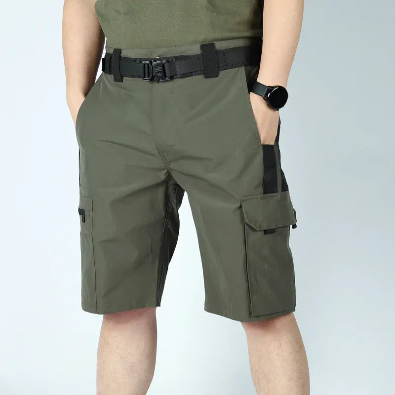 Gift belt Men's Operator Elastic Tactical Ripstop Workout Outdoor Cargo for Men Cycling Hiking Fishing Casual Shorts