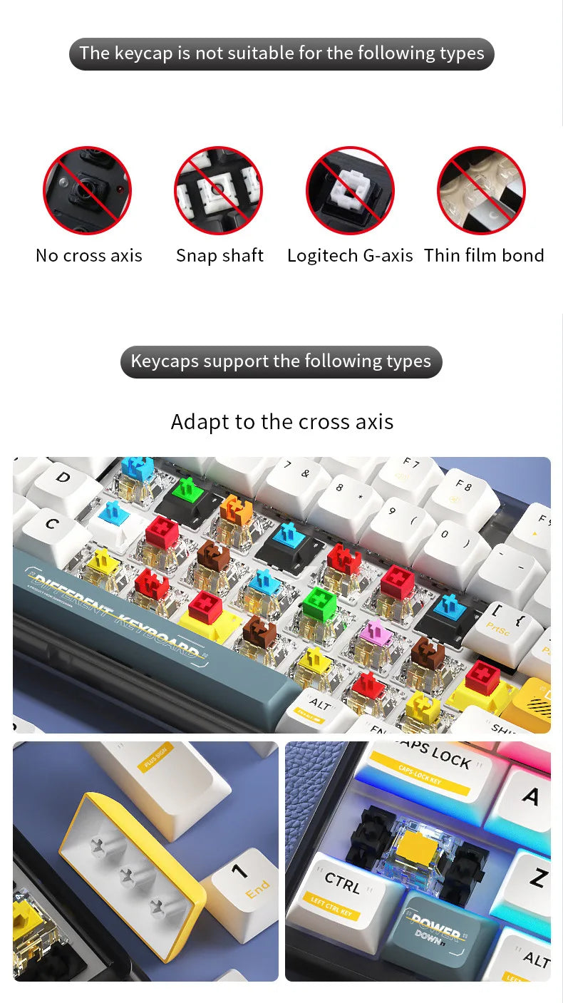 Russian Keycaps Spanish Arabic Korean Portuguese French German Thai Letters Translucent Keycaps For Cherry MX Switch 104 Key LK1