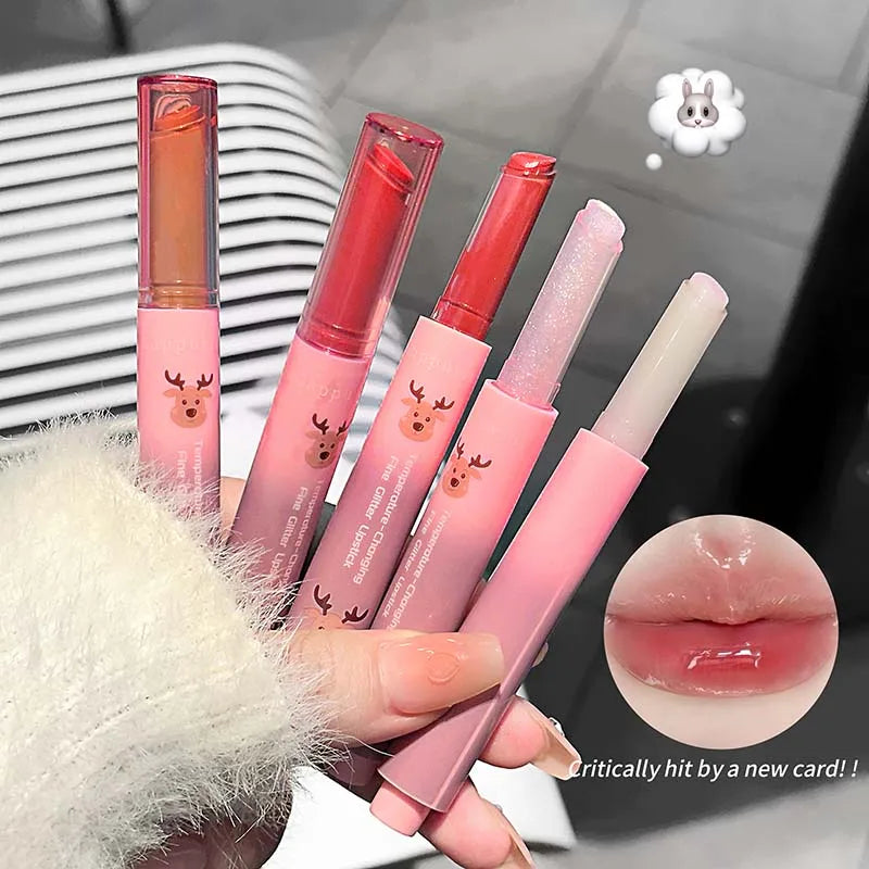 Shimmer Lip Jelly Pen Moisturizing Mirror Water Light Solid Lip Gloss Film-forming Non-Fading Gloss Lipstick Long-lasting Makeup