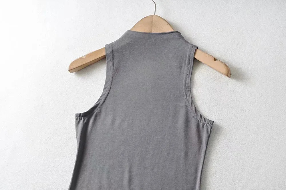 Summer NEW Arrival Women Solid Color Causal Sexy Croped-Top Sleeveless Tank Streetwear