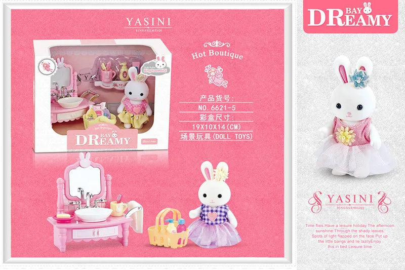 Little Rabbit Dresser Lovely Scene Play Toys Simulation Modelling Children Birthday Gift Indoor Parent-Child Interaction