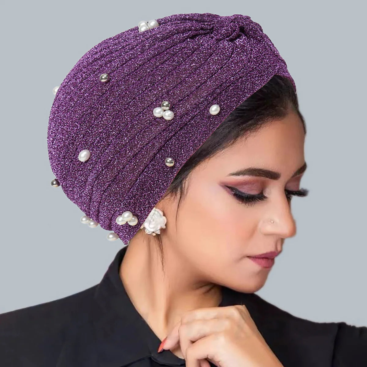 New Women Velvet Turban Hat Muslim Twist Solid Color Hijab Chemo Cap Head Wrap Headscarf Beanies Bonnet Headscarf Turbante Mujer