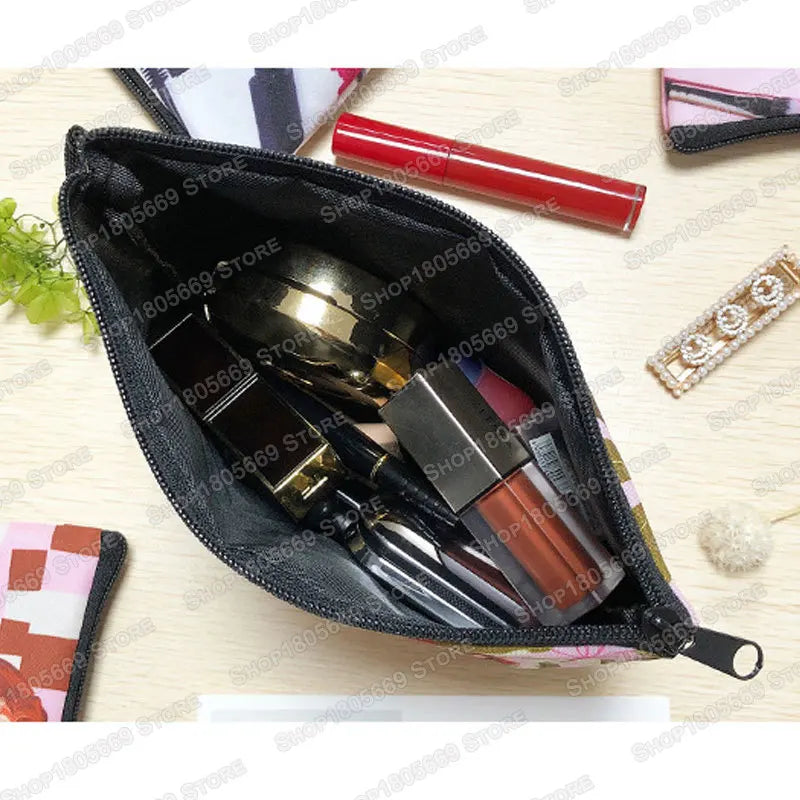 Periodic Table of Elements Print Cosmetic Case Women Makeup Bags Coffe Letters Zipper Pouch Lipstick Organizer for Cosmetics Bag
