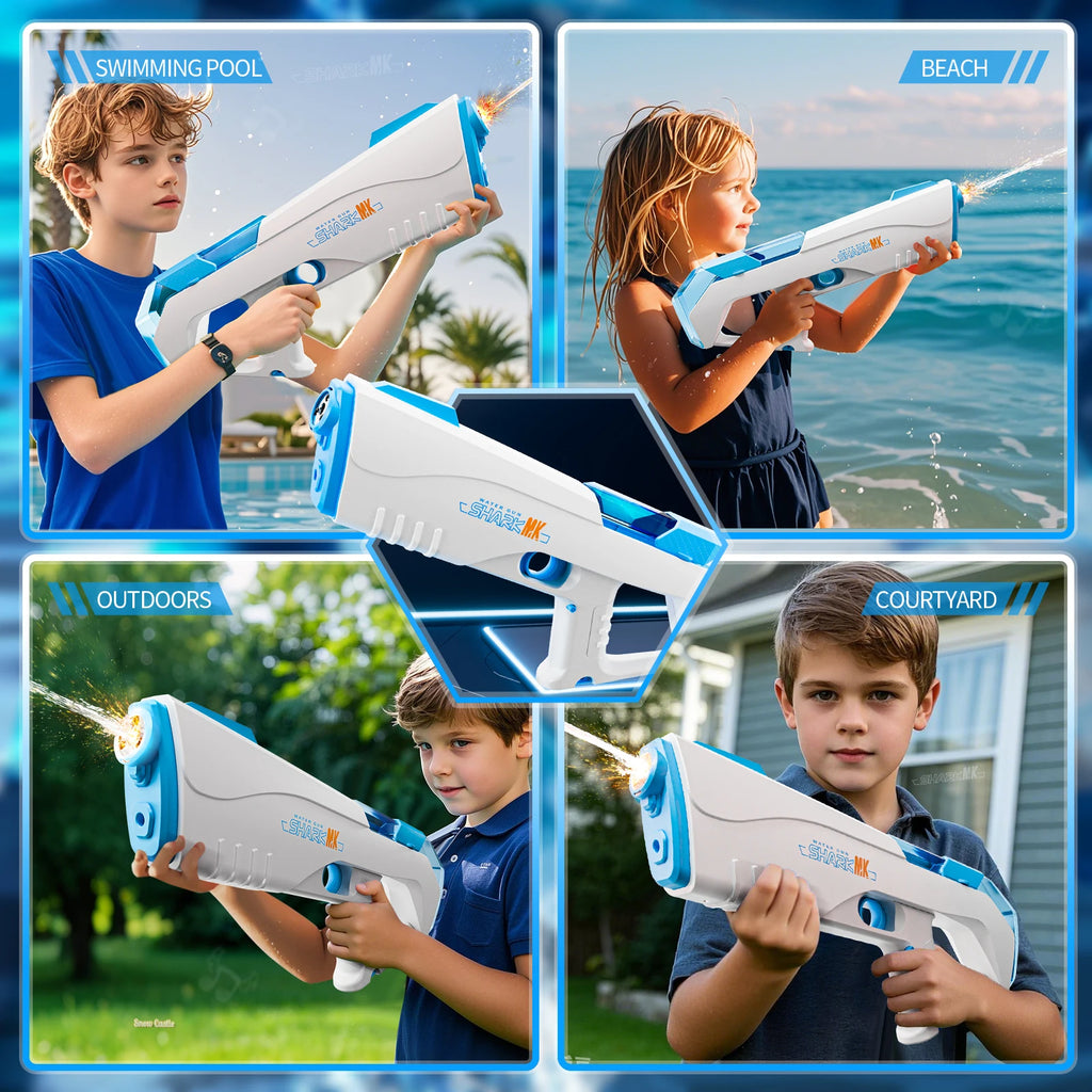 Summer High Pressure Electric Water Gun, Automatic Water For Outdoor Pool, Multiple People Fighting Games Water Toys