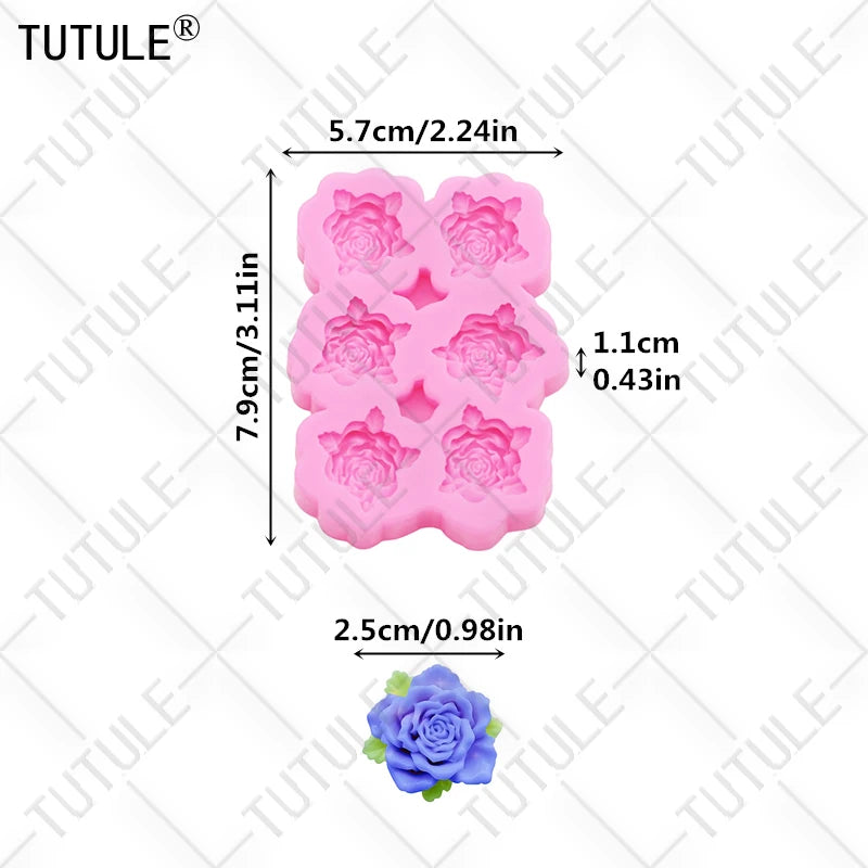 peony flower DIY resin phone case Clay mold 3D peony flower Resin Accessories Silicone Molds flower Chocolate  Fudge Cake Mold