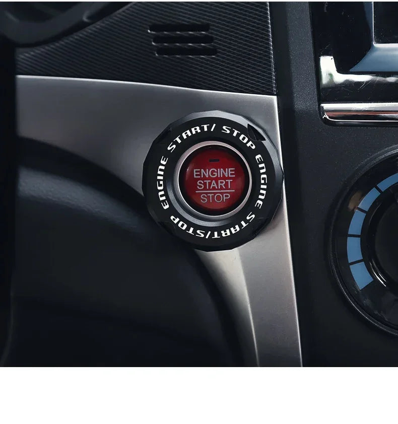 Car Onekey Start Stop Button Cover Car Interior Decor Sticker Engine Ignition Start Switch Protective Cover Motorcycle StartRing
