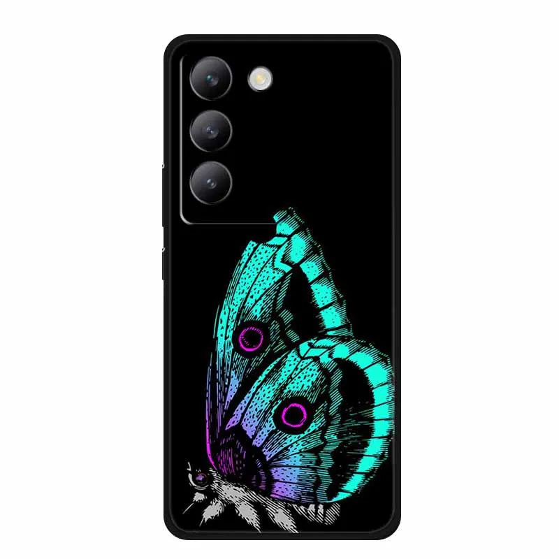 For vivo V40 SE Case Luxury TPU Soft Silicone Phone Back Cover for vivo V40 SE 5G Protective Shockproof Flowers Girl Cute Coque
