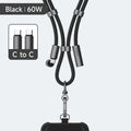 Hagibis Universal Phone Lanyard USB C Cable 2 in 1 Phone Strap C to C/C to L Charging Cord for iPhone 16/17 Pro Max Most Phones